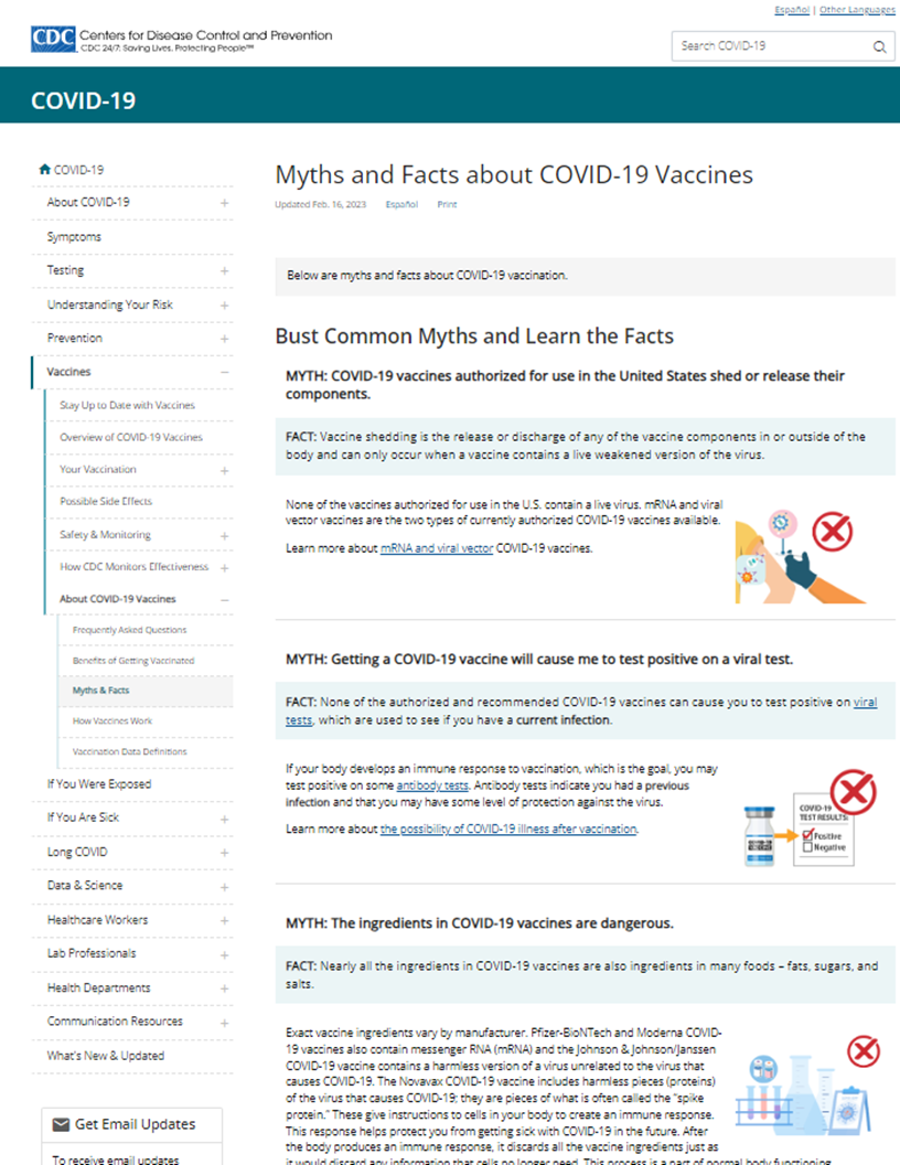 COVID-19 Myths and Facts