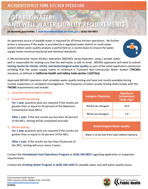 Potable Water & Well Water Quality DOC