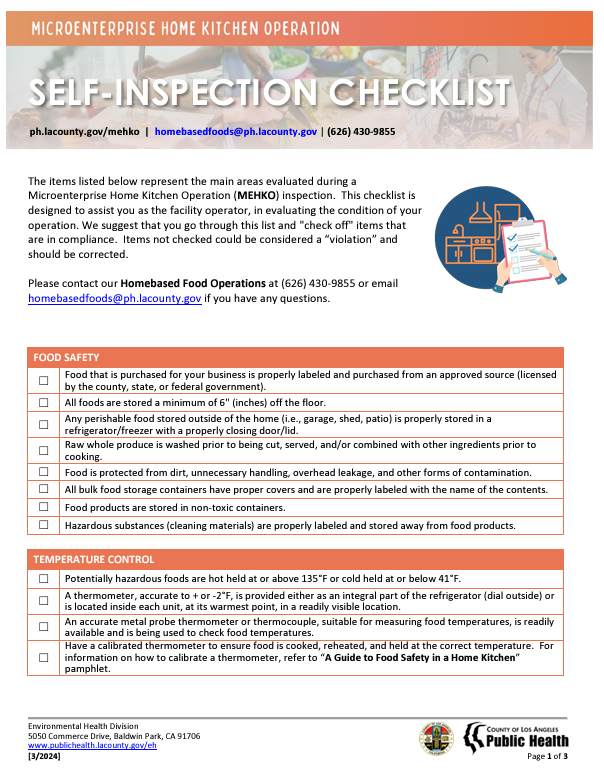 Self-Inspection Checklist