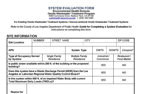 System Evaluation Form image