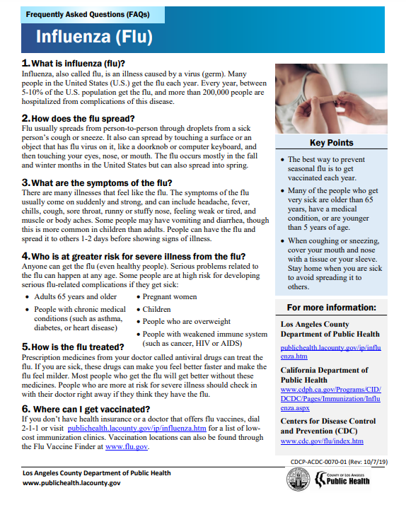 Influenza FAQ