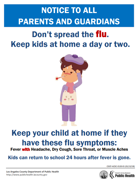 Flu Prevention Flyer for Schools (LAC DPH)