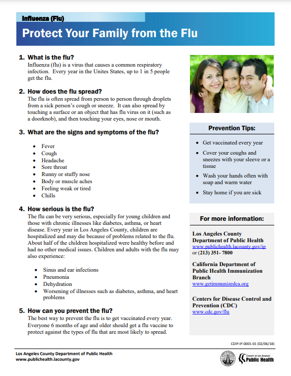 Protect Your Family From Flu Flyer