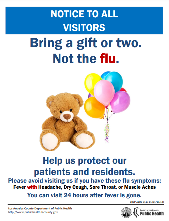 Flu Prevention Flyer for Hospitals and Skilled Nursing Facilities