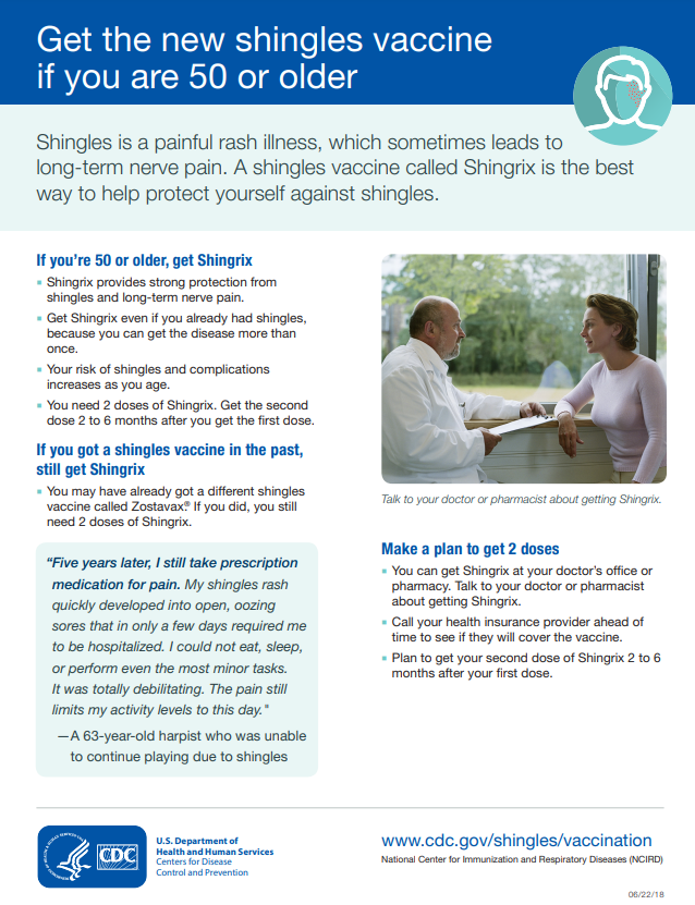 Shingles Vaccine Facts Flyer