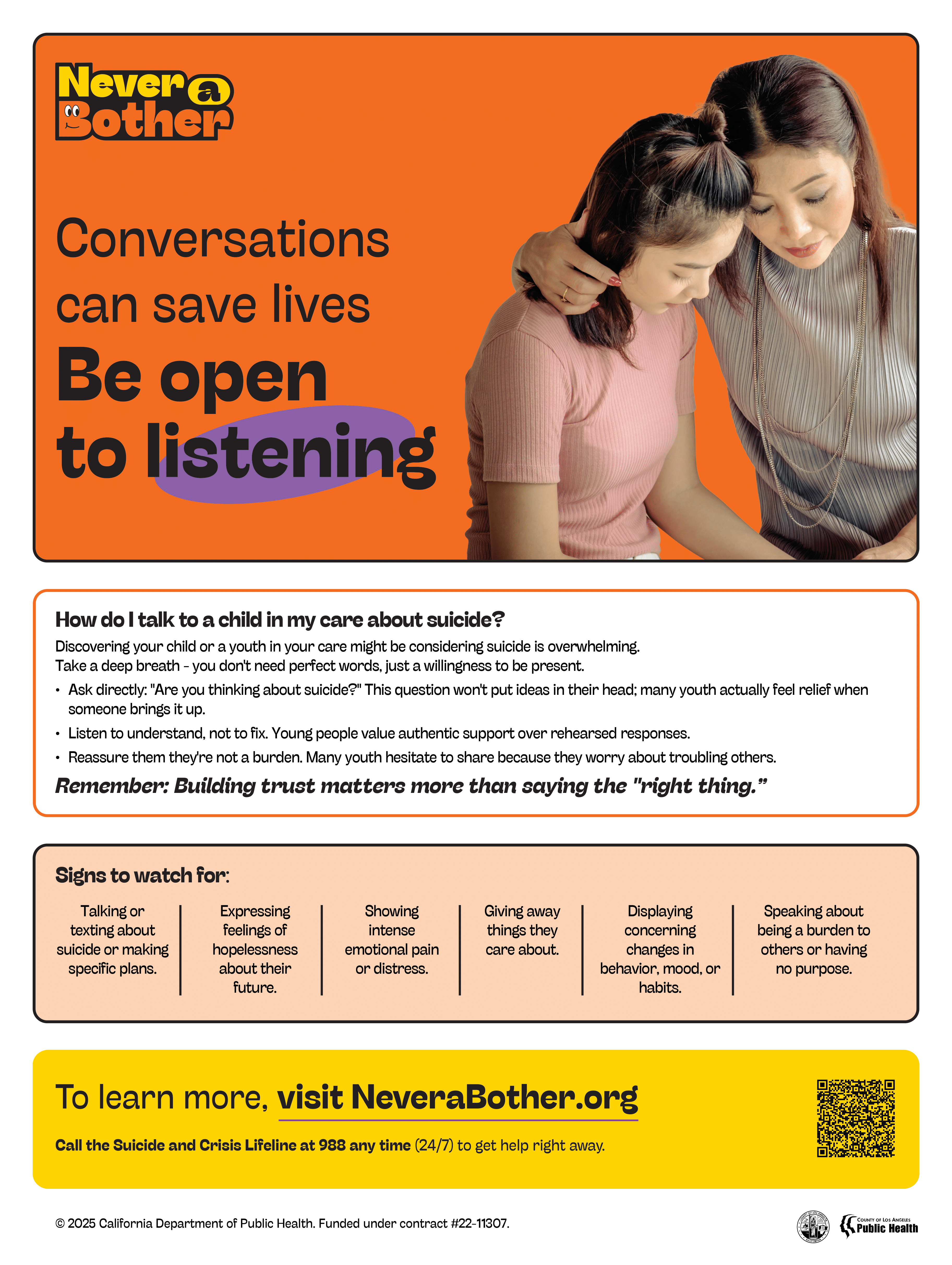 Poster for Caregivers - Conversations can save lives