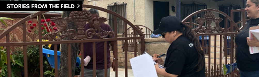 Community health workers conducting a visit